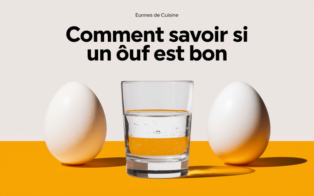 Œuf dans verre eau pour vérifier fraîcheur