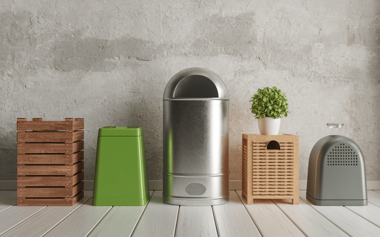 Différents modèles de composteurs pour jardins