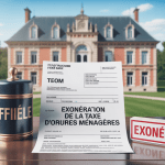 Facture TEOM avec tampon exonération et poubelle officielle