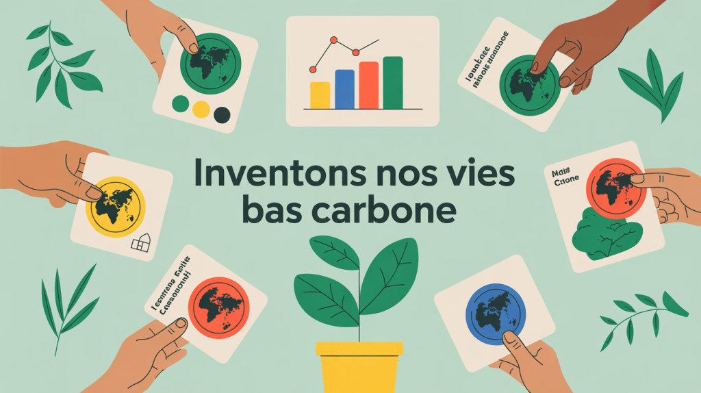 Atelier participatif Inventons nos vies bas carbone avec cartes et jetons