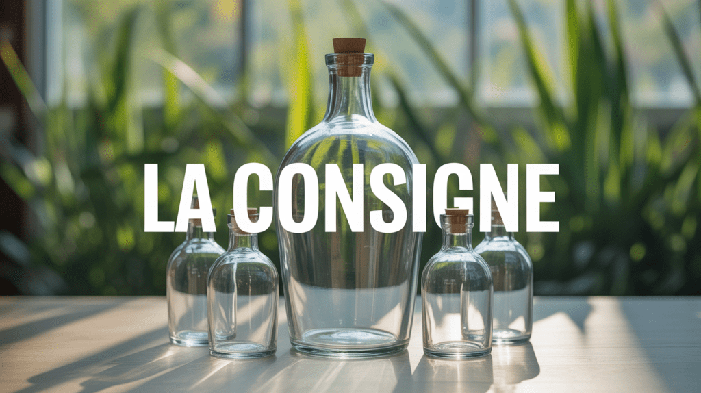 Bouteilles consignées propres disposées élégamment