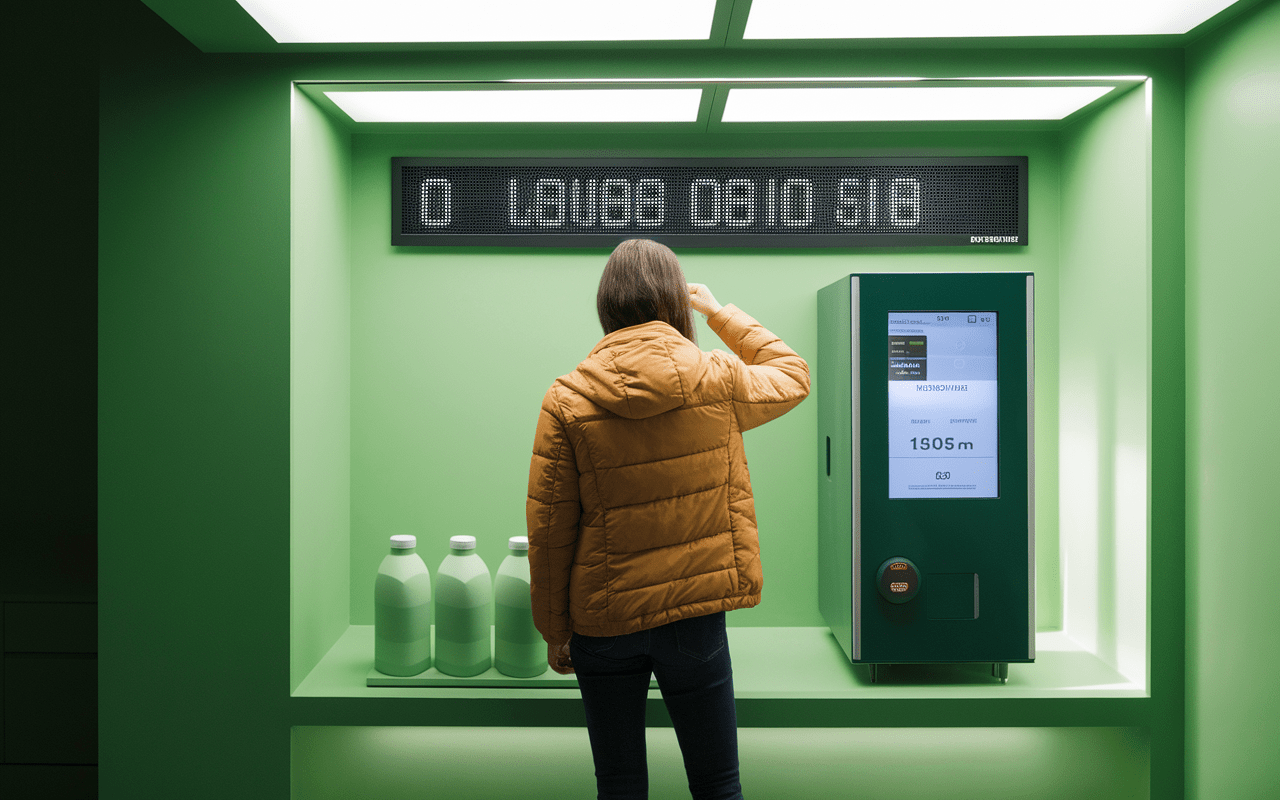 Borne automatique de consigne avec remboursement