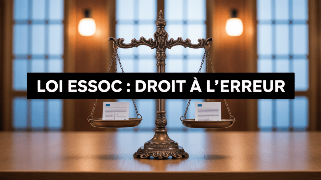 Loi ESSOC - Balance symbolisant l'équilibre juridique administratif