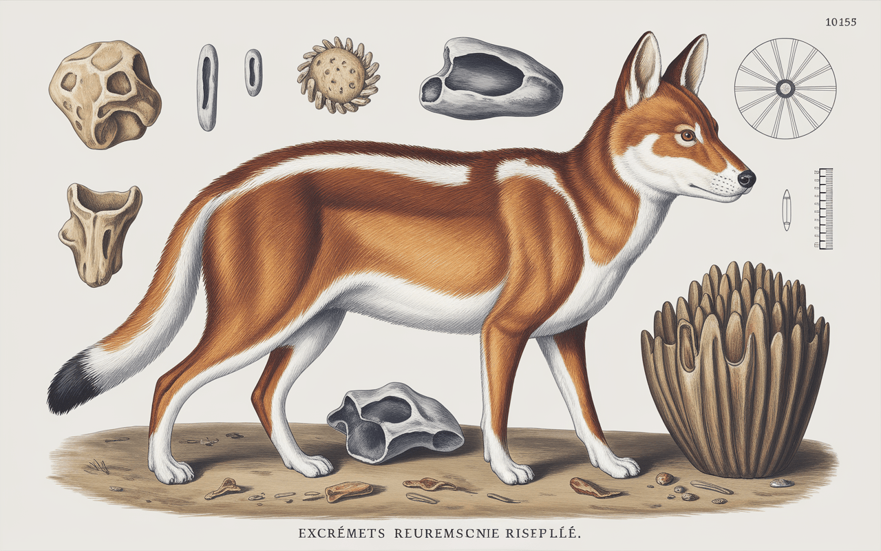 excremet crottes de renard brun détail