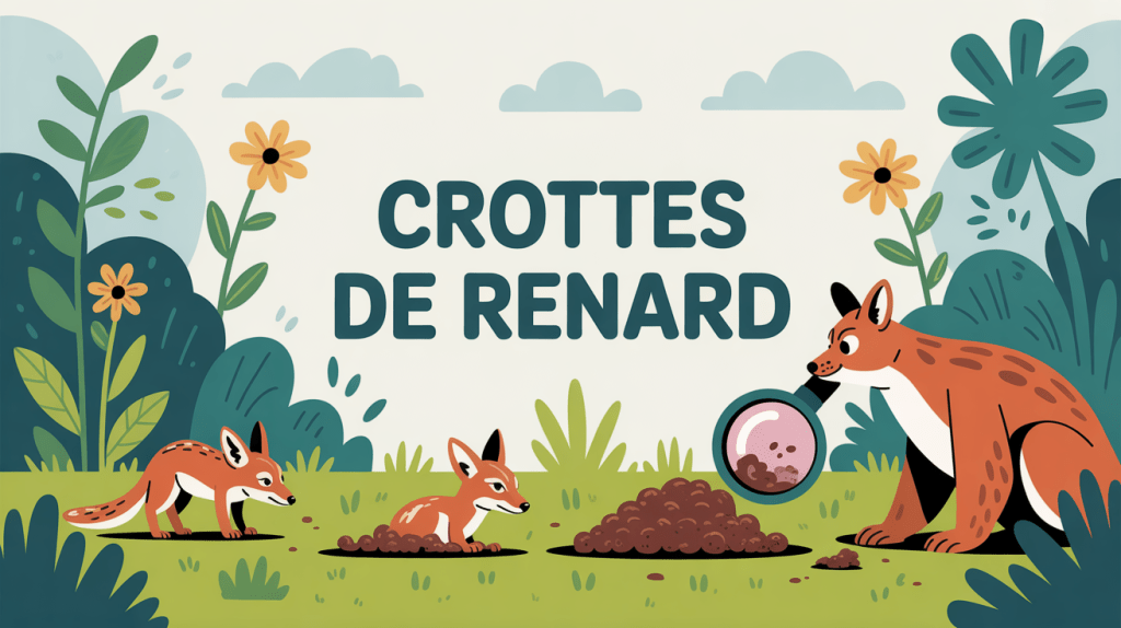 illustration crottes de renard jardin loupe