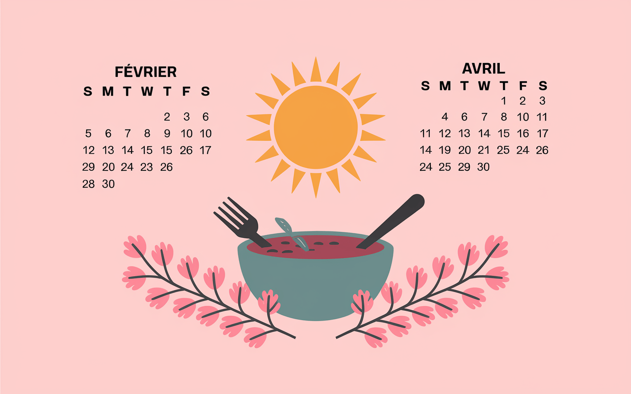 Calendrierfevmaravrilsecateursbrancheslauriersrosesoleilprintanier