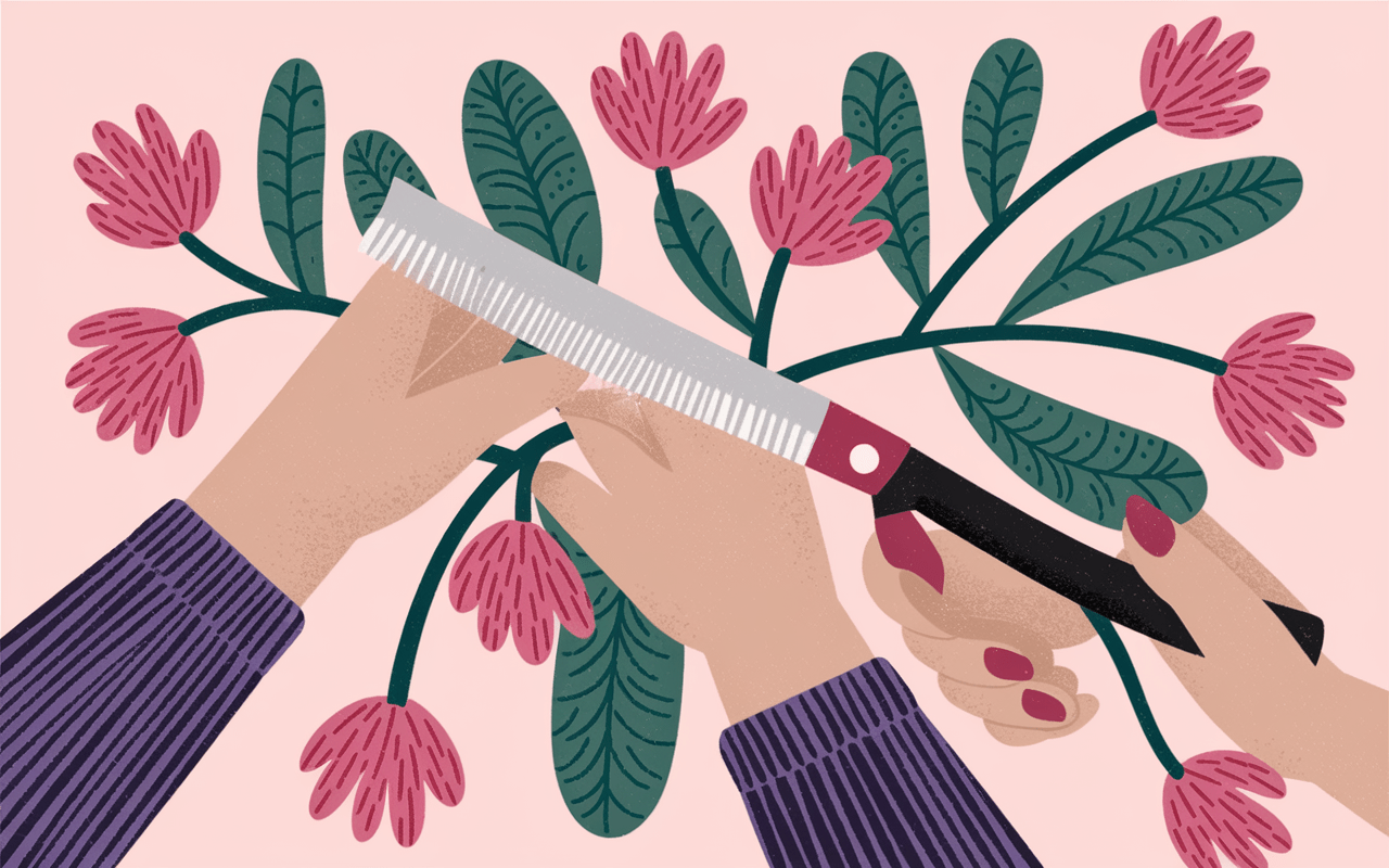 Mainsganteesecateurcoupantbranchelauriersrosecoupenete