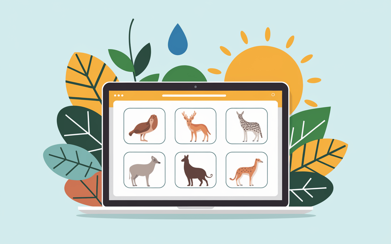 interface quiz de la journée de la terre google questions animaux choix multiples