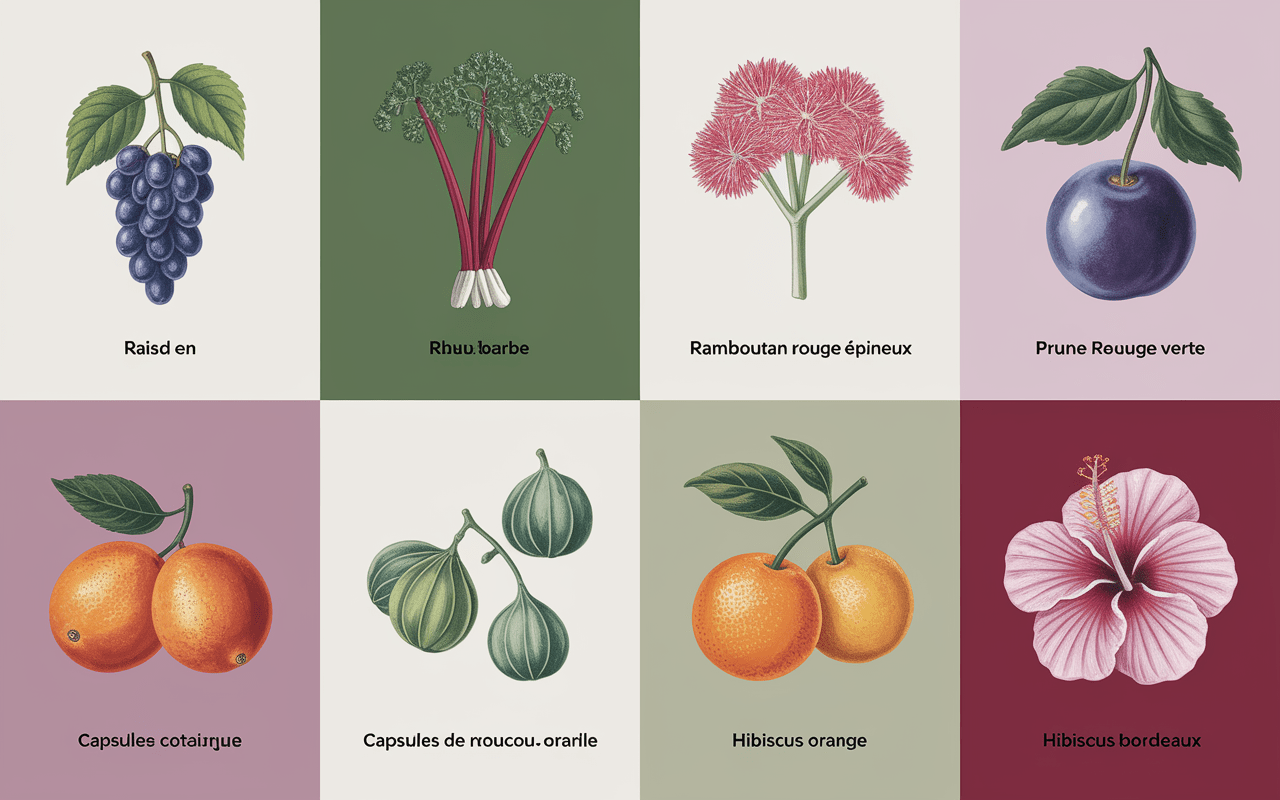 Tableau visuel fruits en r courants et exotiques