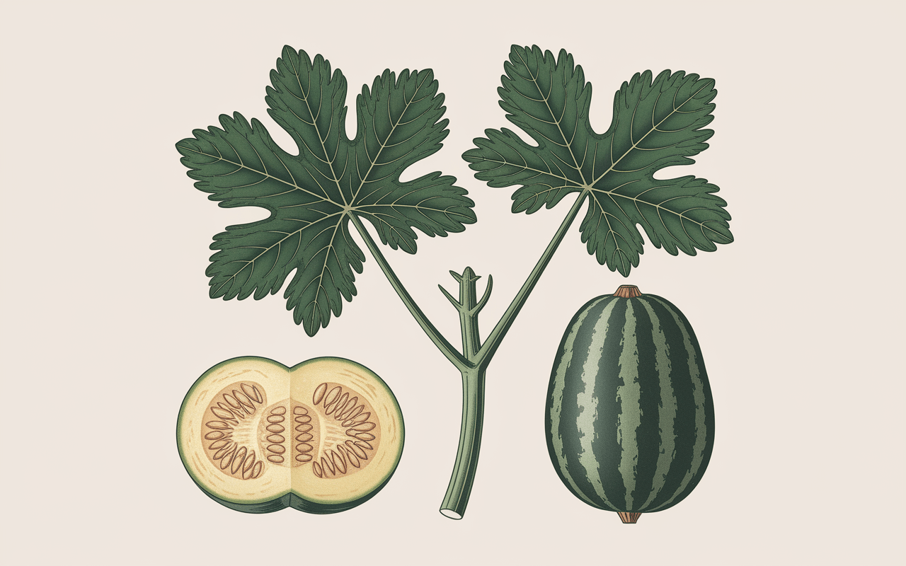 illustration fleur de cucurbitacee transformation concombre graines visibles