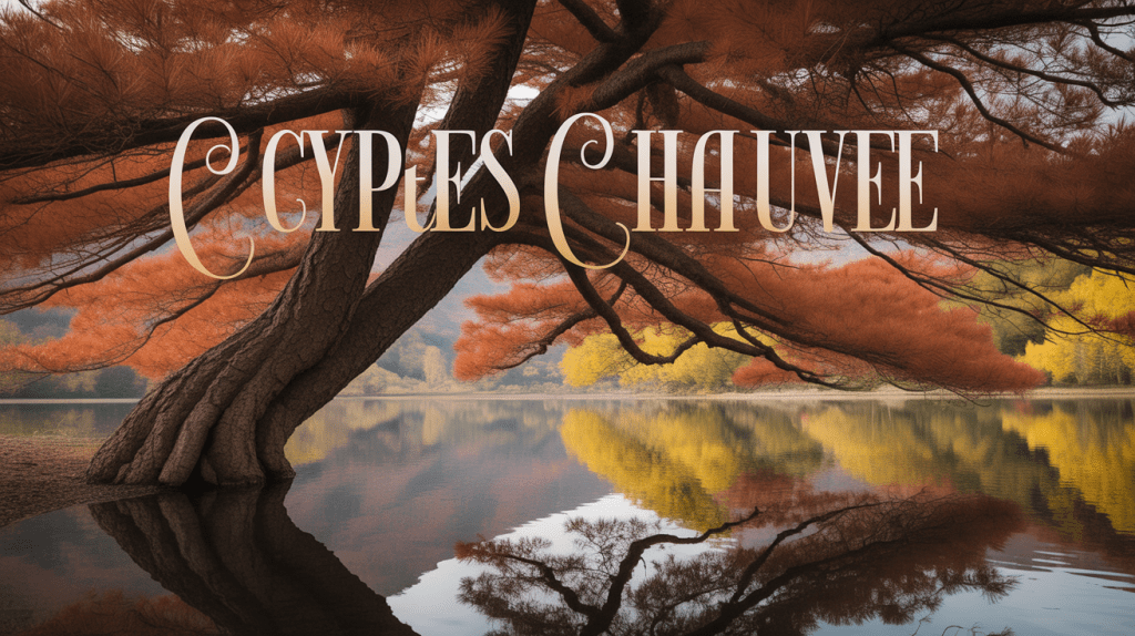 cyprès chauve automnal reflet eau marais