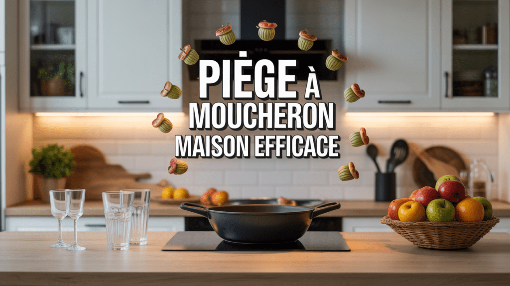 Cuisine moderne avec moucherons autour évier et fruits piège à moucheron maison efficace