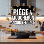 Cuisine moderne avec moucherons autour évier et fruits piège à moucheron maison efficace