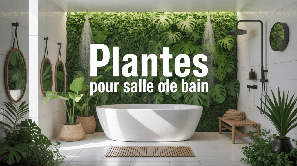 salle de bain avec plante salle de bain verte luxuriante