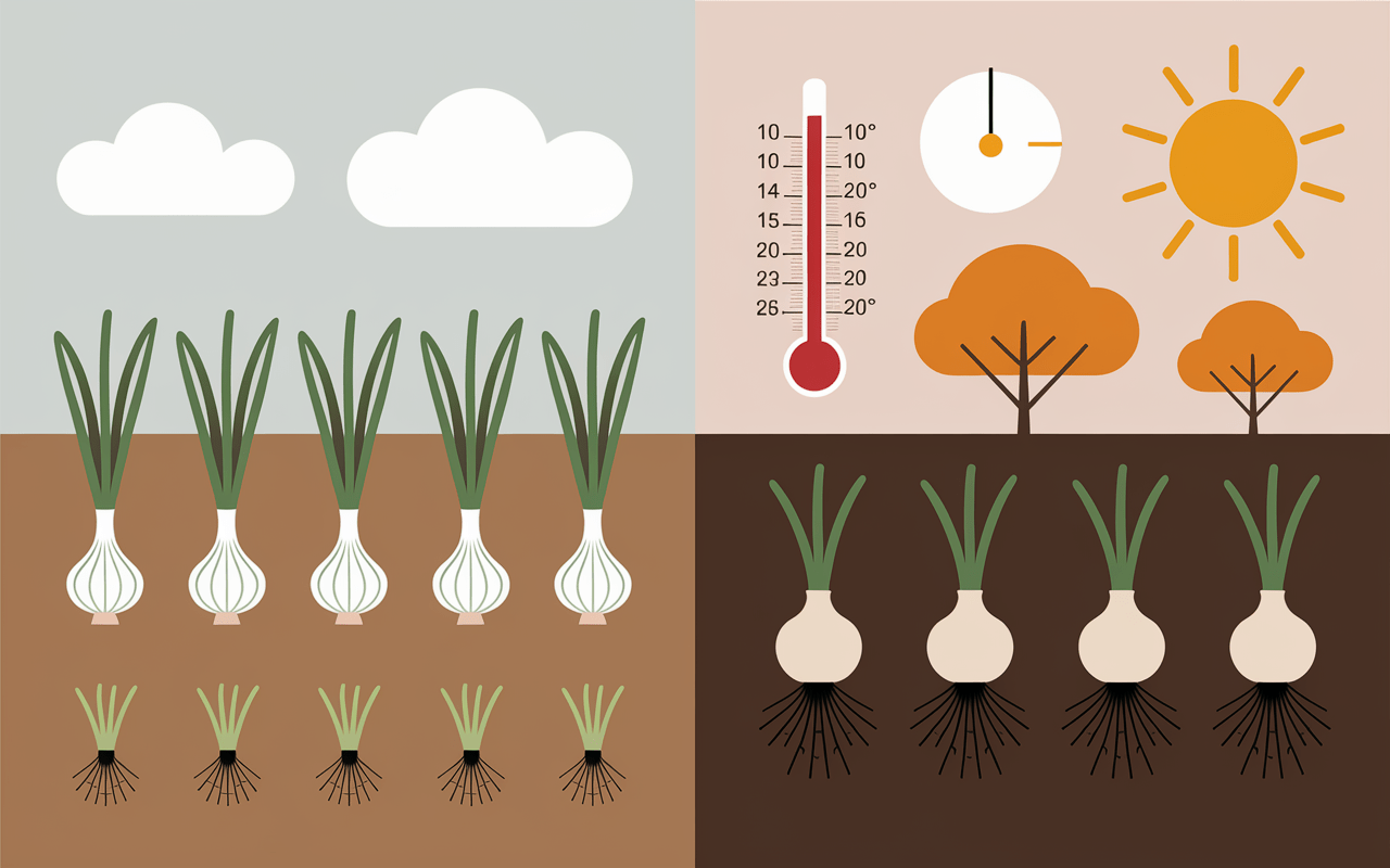 Calendrier saisonnier quand planter les oignons printemps automne thermometre