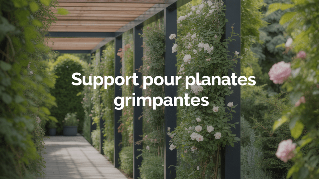 Jardin vertical avec supports plante grimpante variés