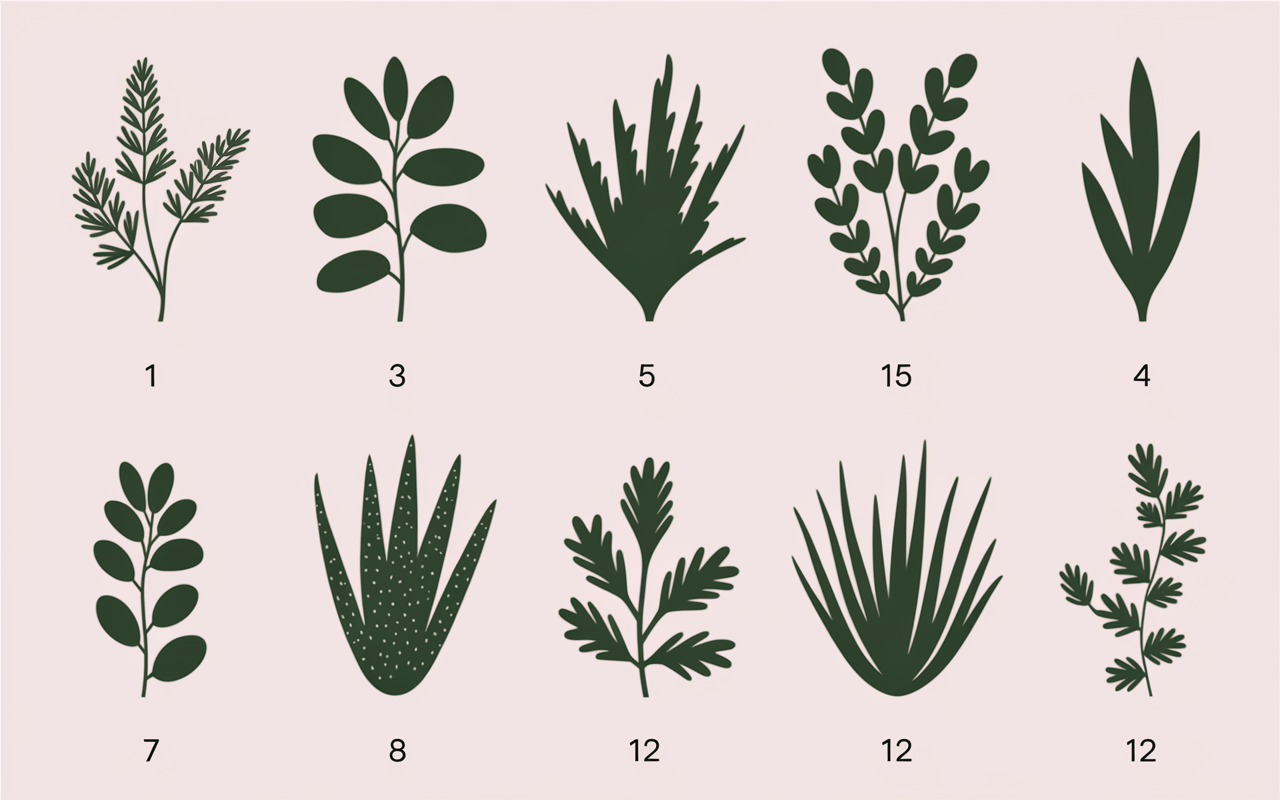 illustration botanique top 12 plantes pour salle de bain