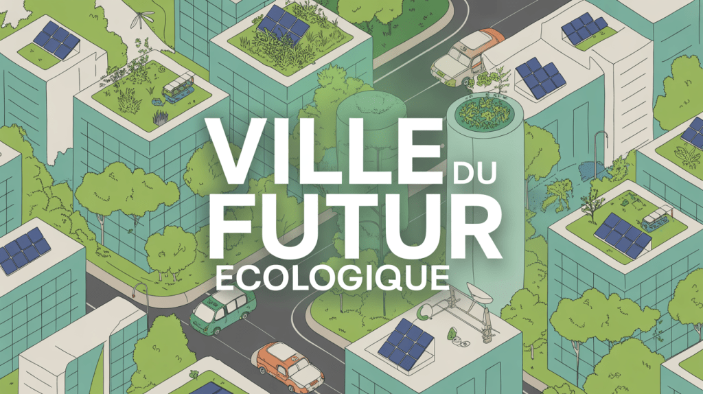 vue aerienne ville du futur ecologique bede avec batiments verts
