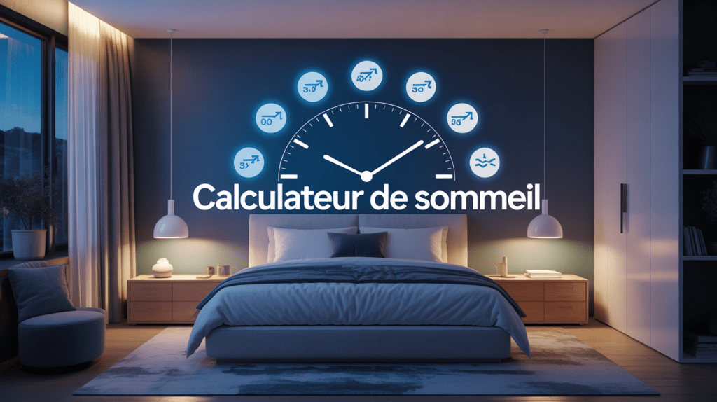 Chambre moderne avec calculateur de sommeil