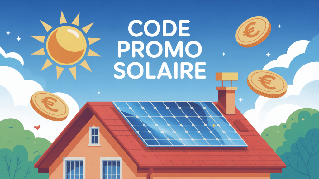 Illustration de panneau solaire avec code promo