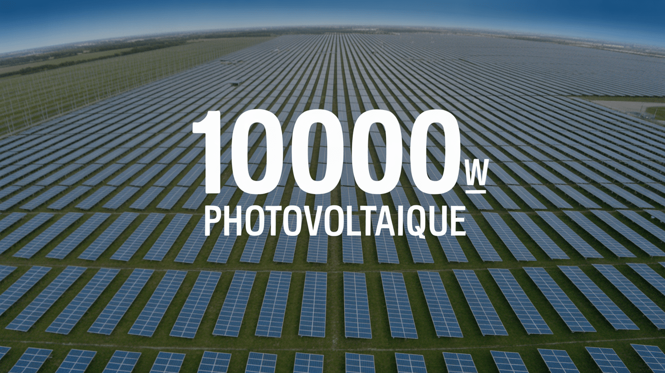 Vue aérienne installation solaire 10000 kW