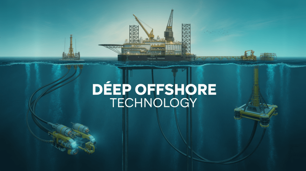 Vue panoramique sous-marine de technologie deep offshore