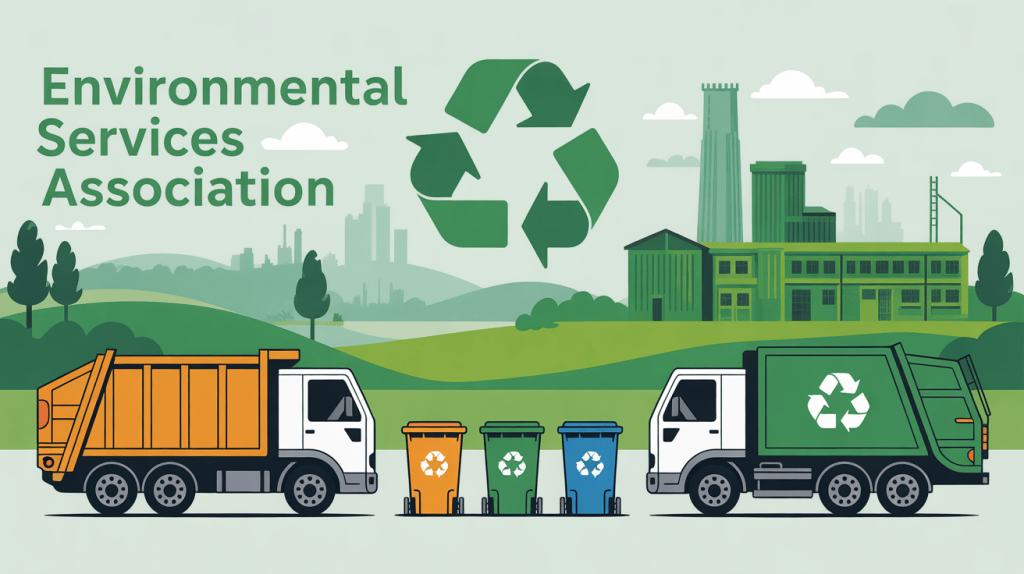 Illustration de camions de collecte et recyclage ESA