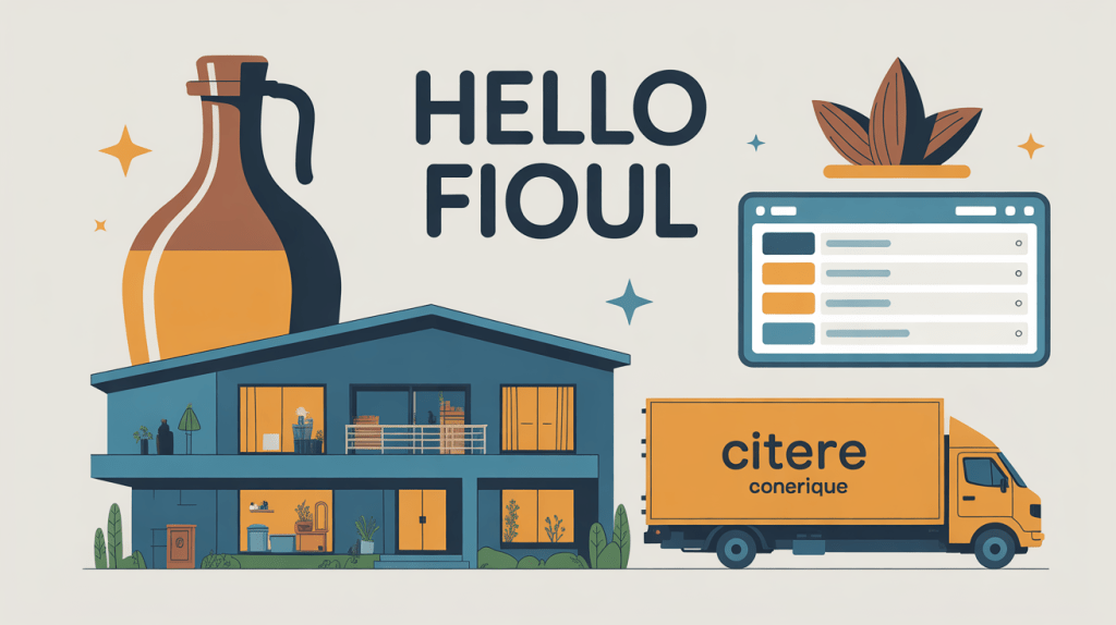 Maison avec cuve et camion de fioul