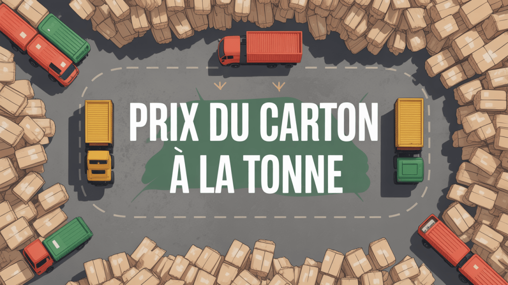 Vue aérienne entrepôt recyclage cartons