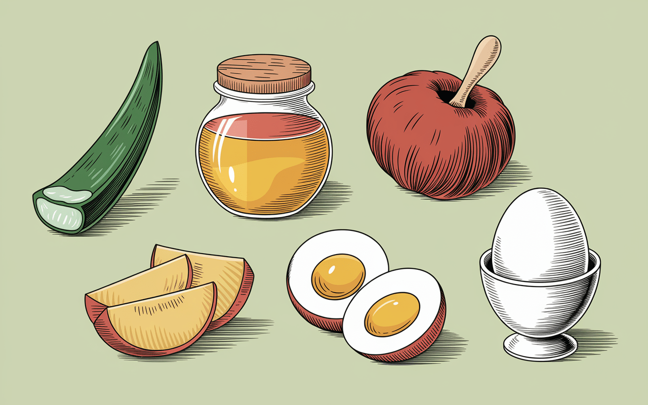 aloe vera miel pomme de terre blanc d'œuf