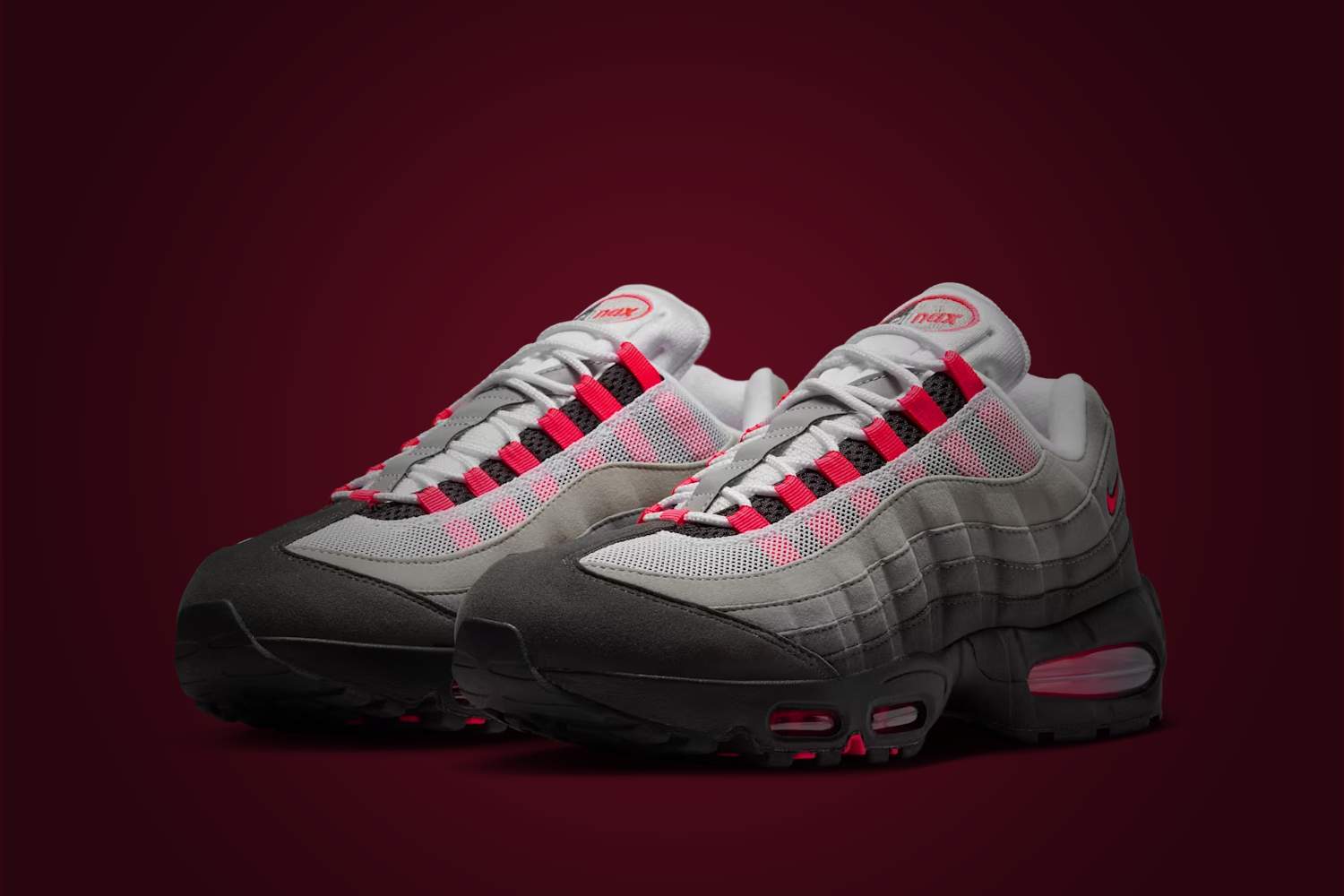 nike sneakers air max 95 medium ash and solar red