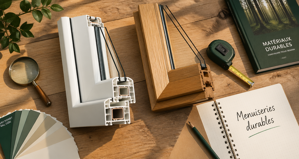 pvc ou bois pour les fenetres échantillons côte à côte