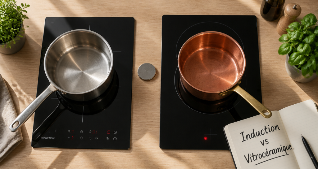 difference entre induction et vitrocéramique plaque de cuisson