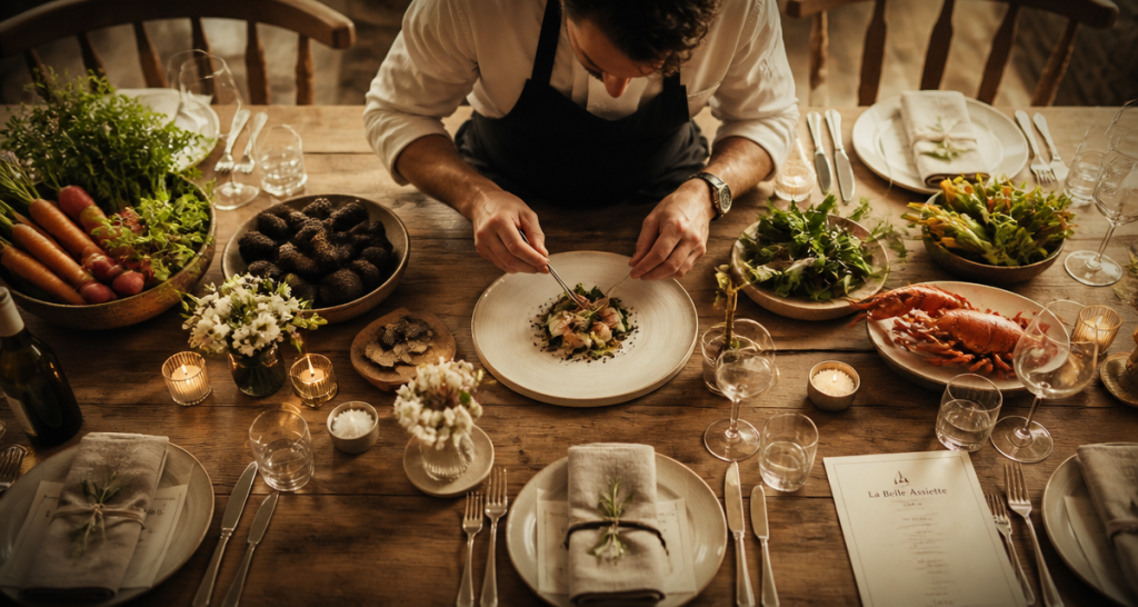 table dressée chef la belle assiette