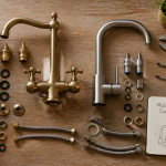 melangeur robinet cuisine vintage et moderne sur plan de travail