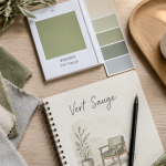 échantillons et nuancier couleurs vert sauge