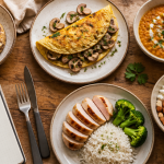 recette riche en proteine musculation plats variés sur table