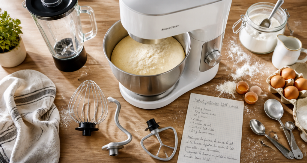 robot pâtissier lidl avis, bol pâte et accessoires