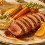 Accompagnement canard à l'orange : garniture orange et purée de céleri-rave