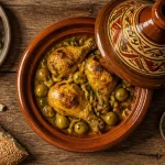 Accompagnement tajine : pain khobz, tajine au poulet et semoule réussie