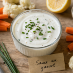 Sauce au yaourt pour crudités, onctueuse, avec carottes et chou-fleur