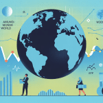 Illustration de l’investissement international avec amundi pea monde msci world ucits etf, globe et graphiques