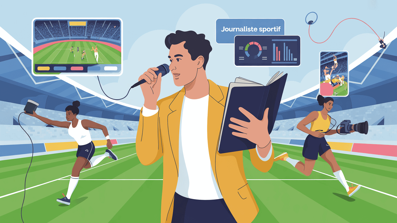 comment devenir journaliste sportif illustration métier terrain
