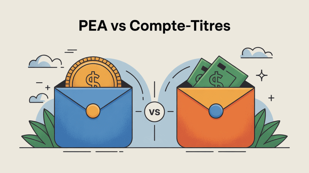 Comparaison visuelle compte titre ou plan epargne action