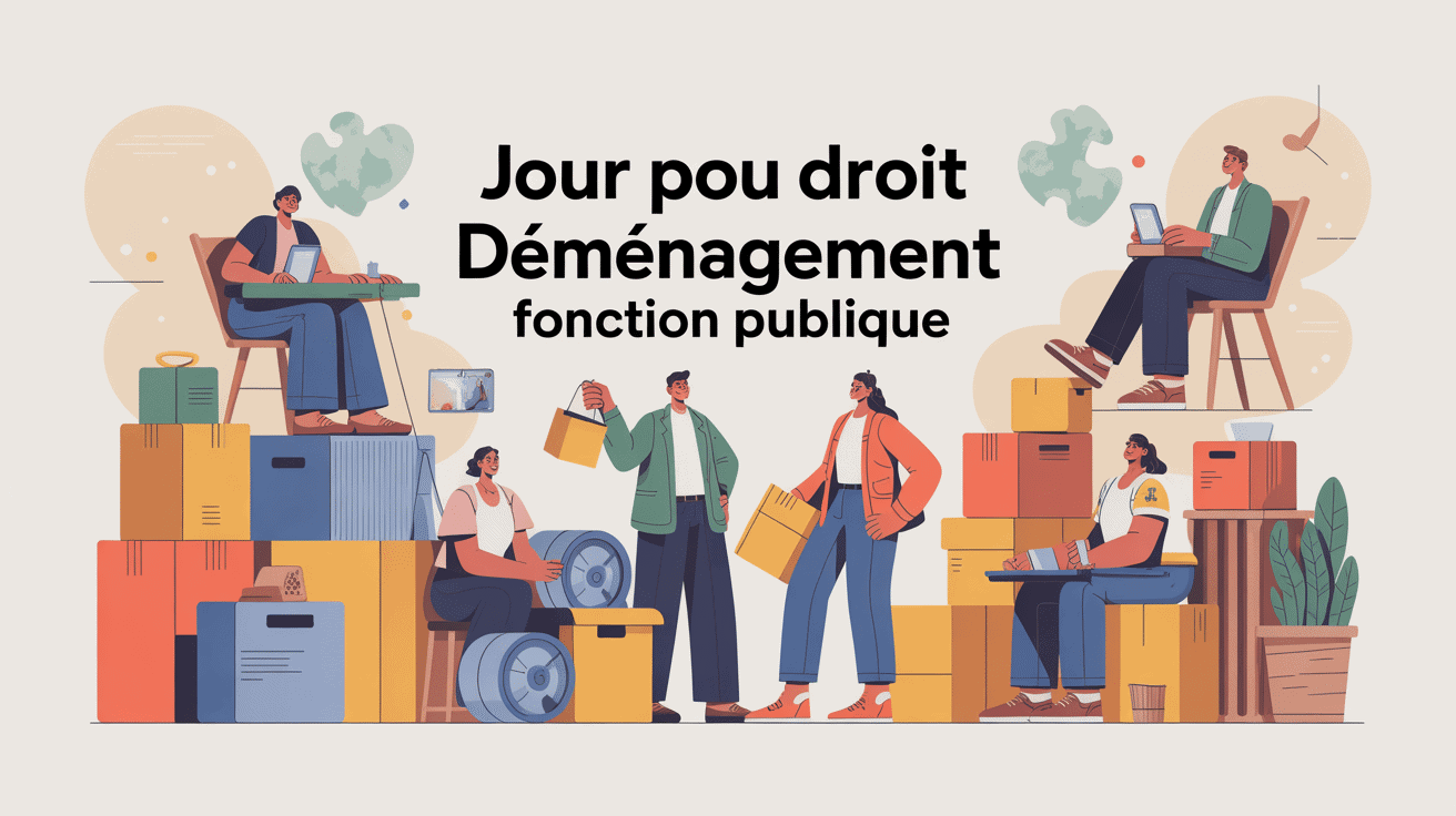 illustration jour pour déménagement fonction publique agents publics cartons
