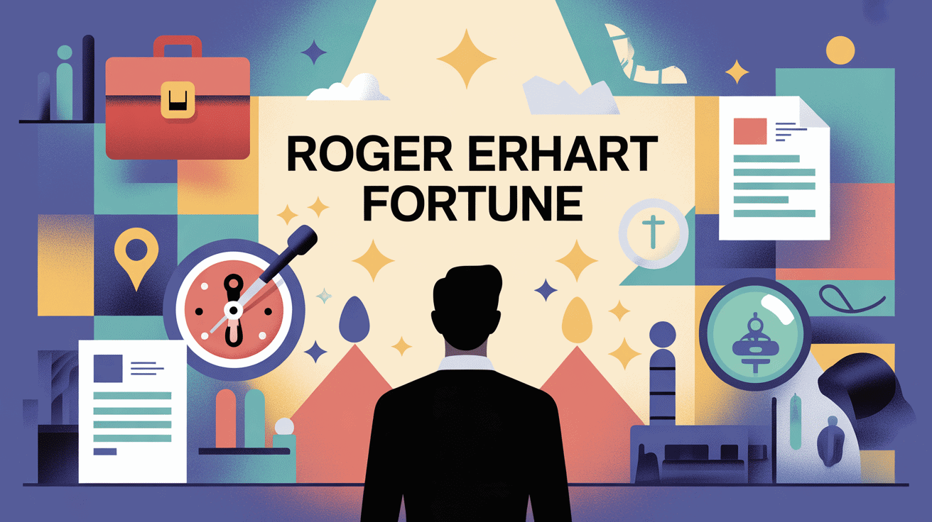 Illustration conceptuelle modern sur roger erhart fortune, mystère et transparence