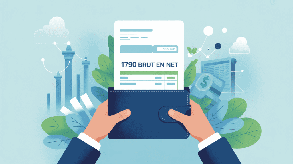 Illustration fiche de paie 1790 brut en net