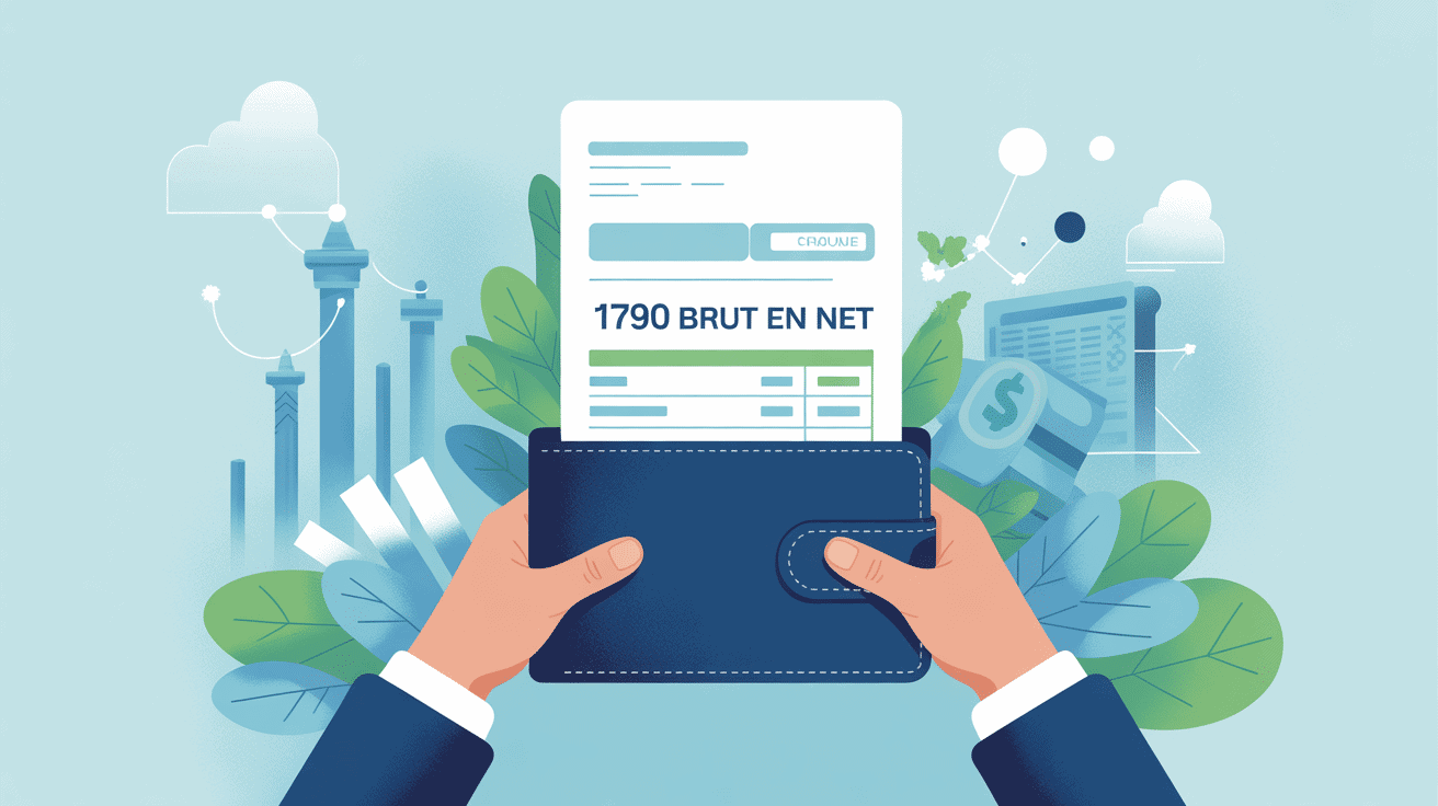 Illustration fiche de paie 1790 brut en net