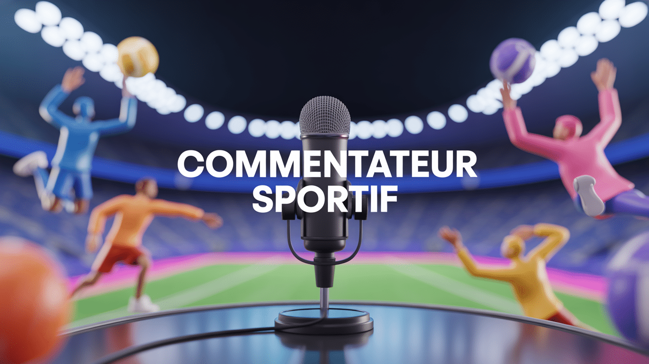 comment devenir commentateur sportif illustration 3D micro stade