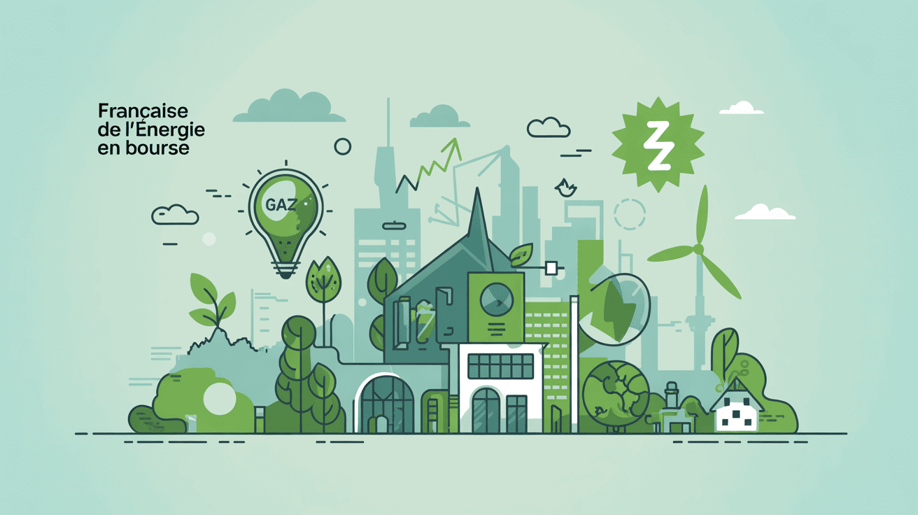 francaise de l energie bourse illustration transition énergétique ville verte
